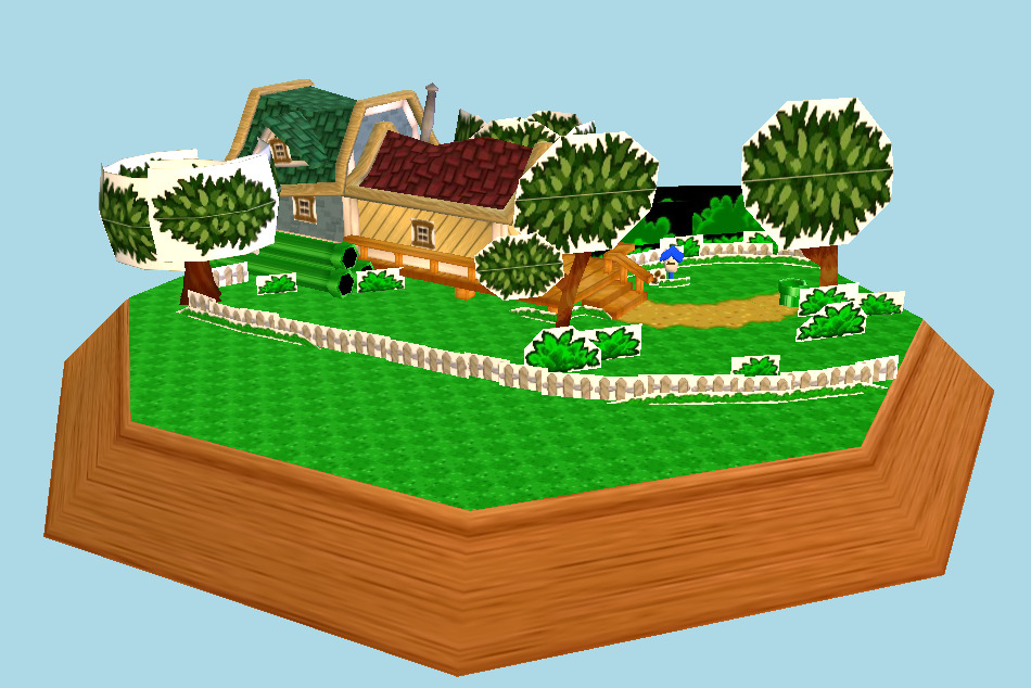 Paper Mario Mario`s Outside House (Exterior) 3d model